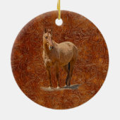 レッドダンホースラバーズギフトウマ科のデザイン セラミックオーナメント (裏面)