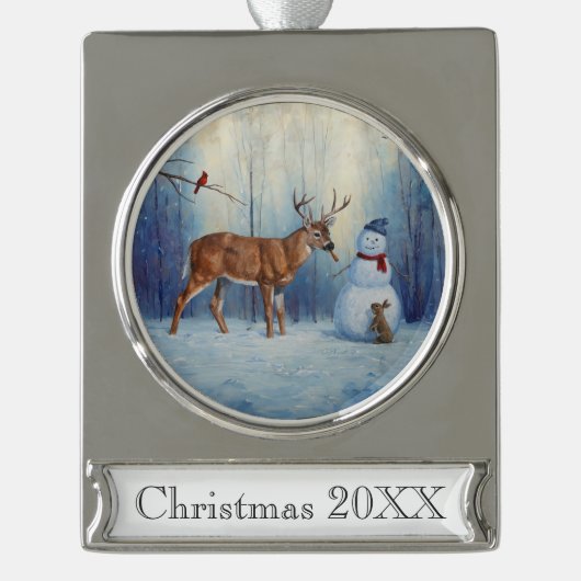 レッドダン栗ソレルウェスタンクォーターホースシルブ シルバープレートバナーオーナメント (正面)