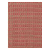 レッドダークブラウンタンベージュラストオレンジトライバルアート テーブルクロス (正面)