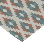 レッドダークブラウンティール(緑がかった色)ブルーグレートライバルアートパターン ミディアムテーブルランナー (コーナー)