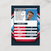 レッドダークブルーのアイスホッケークールトレーディングカード 名刺 (裏面)