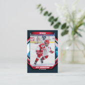 レッドダークブルーのアイスホッケークールトレーディングカード 名刺 (スタンド正面)