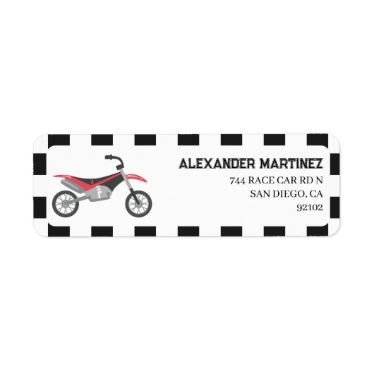 レッドダートバイクの差出人住所 ラベル (正面)