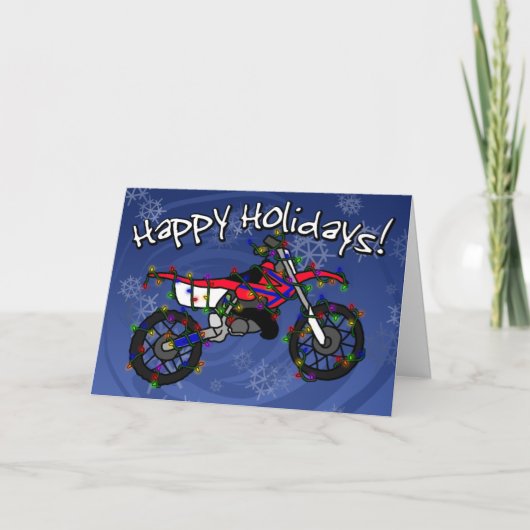 レッドダートバイククリスマスカード シーズンカード (正面)