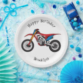 レッドダートバイク ペーパープレート (パーティー)