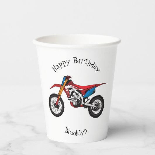 レッドダートバイク 紙コップ (正面)