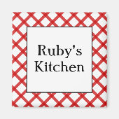 レッドチェックカスタムことわざマグネット マグネット (正面)