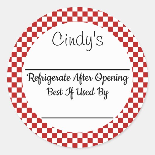 レッドチェックカスタム製品キャニングJARシール ラウンドシール (正面)