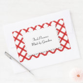 レッドチェックホワイトドイリカスタムーのステッカー 長方形シール (封筒)