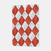 レッドチェックモザイクメタルスクエアオーナメント メタルオーナメント (正面左)