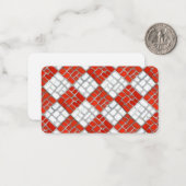 レッドチェックモザイク3.5x2フラットノートカード/水平 ノートカード (正面/裏面インサイチュ)