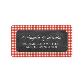 レッドチェッ素朴クチョーク結婚住所 シール