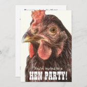 レッドチキンヘンパーティーガールズナイトバチェロレッテ 招待状 (正面/裏面)