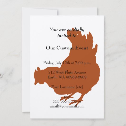 レッドチキン·ヘン 招待状 (正面)