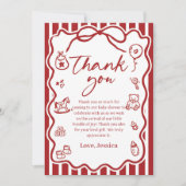 レッドチャオベビーイタリアンベビーシャワーサンキューカード サンキューカード (正面)