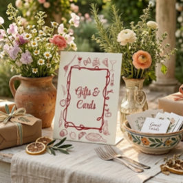 レッドチャオ恋しく思イタリアンブライダルシャワーギフト&カード 台座サイン