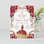 レッドチャロウェスタン素朴フローラキンセアニラ 招待状 (スタンド正面)