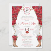 レッドチャロカントリーウエスタンランチスタイルキンセアニラ 招待状 (正面)