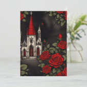 レッドチャーチとバラゴシック結婚エレガンス 招待状 (スタンド正面)