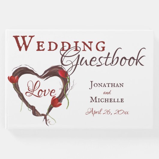 レッドチューリップとハートリース春ラブ結婚ズ ゲストブック (正面)