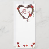 レッドチューリップとハートリース春ラブ結婚ズ 招待状 (裏面)