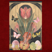 レッドチューリップアールデコバイオリンとイースターエッグミュージカル 薄葉紙