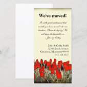 レッドチューリップイラストレーションアドレスの変更フォトカード 案内状 (正面/裏面)