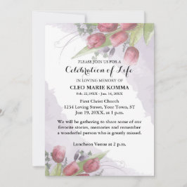 レッドチューリップウォーターカラーメモリアル招待状 招待状