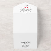 レッドチューリップウォーター春の結婚式 エレガント オールインワン招待状 (外側)