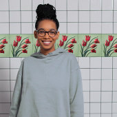 レッドチューリップウォールデコールアールヌーボーアールデコ タイル