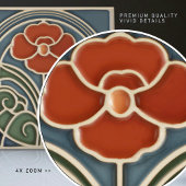 レッドチューリップウォールデコールアールヌーボーアールデコ タイル