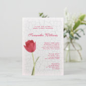 レッドチューリップオンクラックル絵を描ブライダルシャワー 招待状 (スタンド正面)