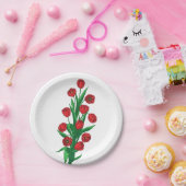 レッドチューリップスフローラありがとう結婚春の花 ペーパープレート (パーティー)