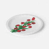 レッドチューリップスフローラありがとう結婚春の花 ペーパープレート (アングル)