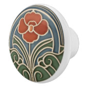 レッドチューリップデコールアールヌーボーアールデコ セラミックノブ (右)