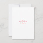 レッドチューリップノートカード – オリジナルアート – 空白の内側 サンキューカード (裏面)