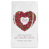レッドチューリップハート感謝していアートユー結婚式の引き出物 スモールペーパーバッグ (正面)