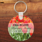レッドチューリップフィールド結婚式の引き出物キーチェーン キーホルダー (正面)