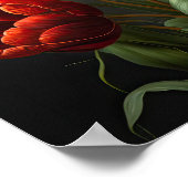 レッドチューリップフラワーアートプリントポスター ポスター (角)