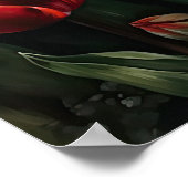 レッドチューリップフラワーズアートプリントポスター ポスター (角)