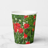 レッドチューリップフラワーフィールド自然撮影 紙コップ (右)
