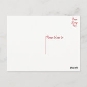 レッドチューリップフローラサンキューウェディングフラワー ポストカード (裏面)