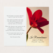 レッドチューリップフローラ春葬儀記念祈りの言葉 名刺 (外部フラット)