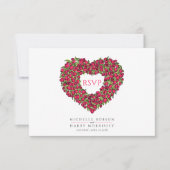 レッドチューリップモノグラム結婚ミールイベント 出欠カード (正面)