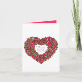 レッドチューリップ感謝していハートアート結婚の写真 カード (正面)