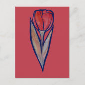 レッドチューリップ春自然 ポストカード (正面)