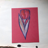 レッドチューリップ春自然 ポストカード