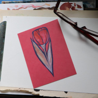 レッドチューリップ春自然 ポストカード