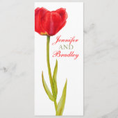 レッドチューリップ結婚の緑の披露宴ディナーメニュー メニュー (正面)