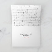 レッドチューリップ誕生日カード付き猫 カード (内部)